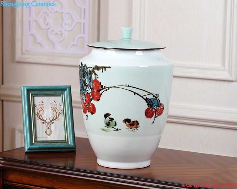 Blue and white porcelain vase, jingdezhen ceramic furnishing articles lucky bamboo handicraft classical flower arrangement porcelain household act the role ofing is tasted the living room