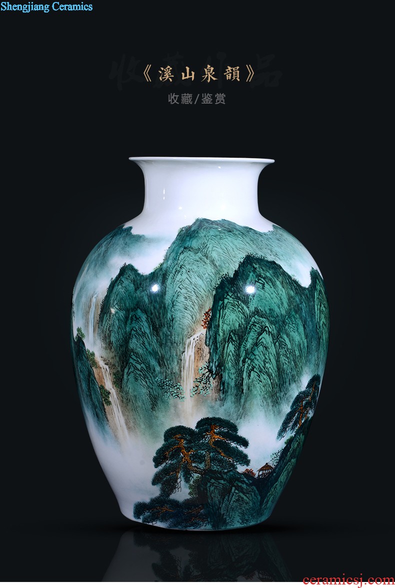 Jingdezhen ceramic thin body is hand-painted vases, furnishing articles MeiKaiWuFu home wine sitting room adornment ornament