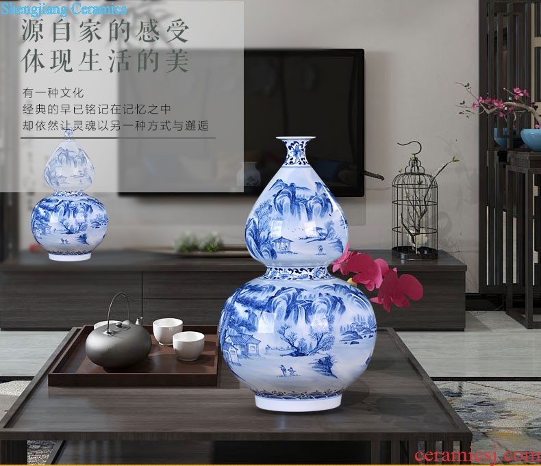 Manual creative jingdezhen ceramics wine furnishing articles bookcase sitting room adornment art vase dried flower vase