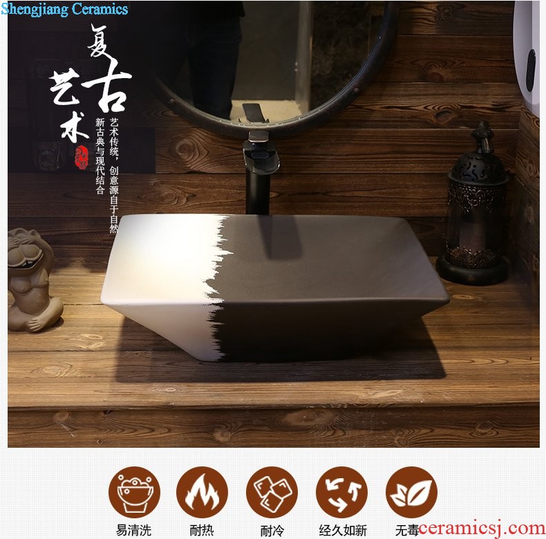 Jia depot lavabo Chinese art Jingdezhen ceramic square creative stage basin archaize restoring ancient ways the pool that wash a face