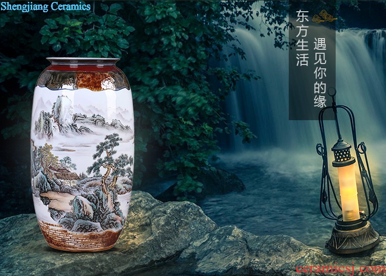 Jingdezhen ceramics vase hand-painted thin bamboo fetal porcelain Chinese style household act the role ofing is tasted the sitting room porch TV ark furnishing articles