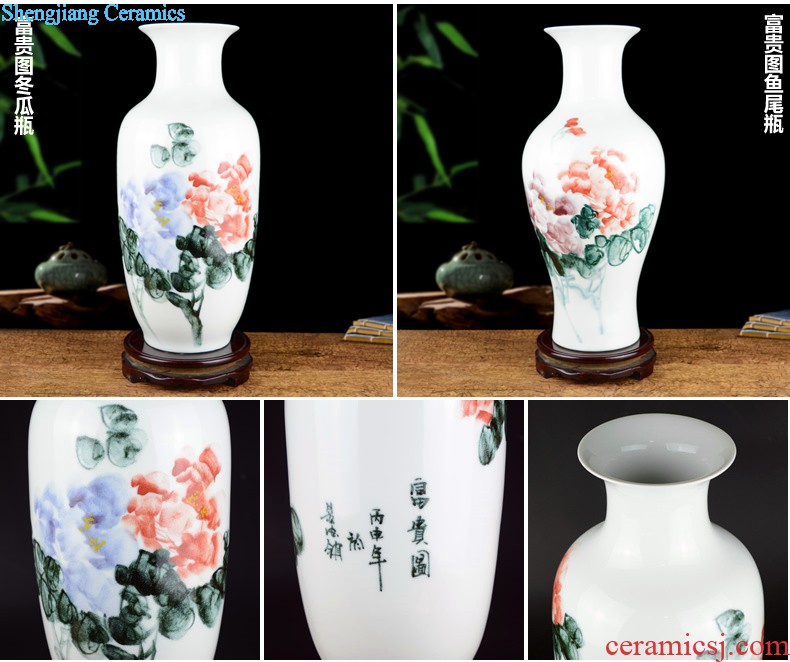 Jingdezhen ceramic contracted white rope vase Small pure and fresh and dried flowers flower arrangement sitting room place home decoration