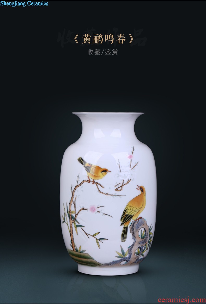 New Chinese style of jingdezhen ceramic vase Hand-painted archaize modern blue and white porcelain home decoration handicraft furnishing articles