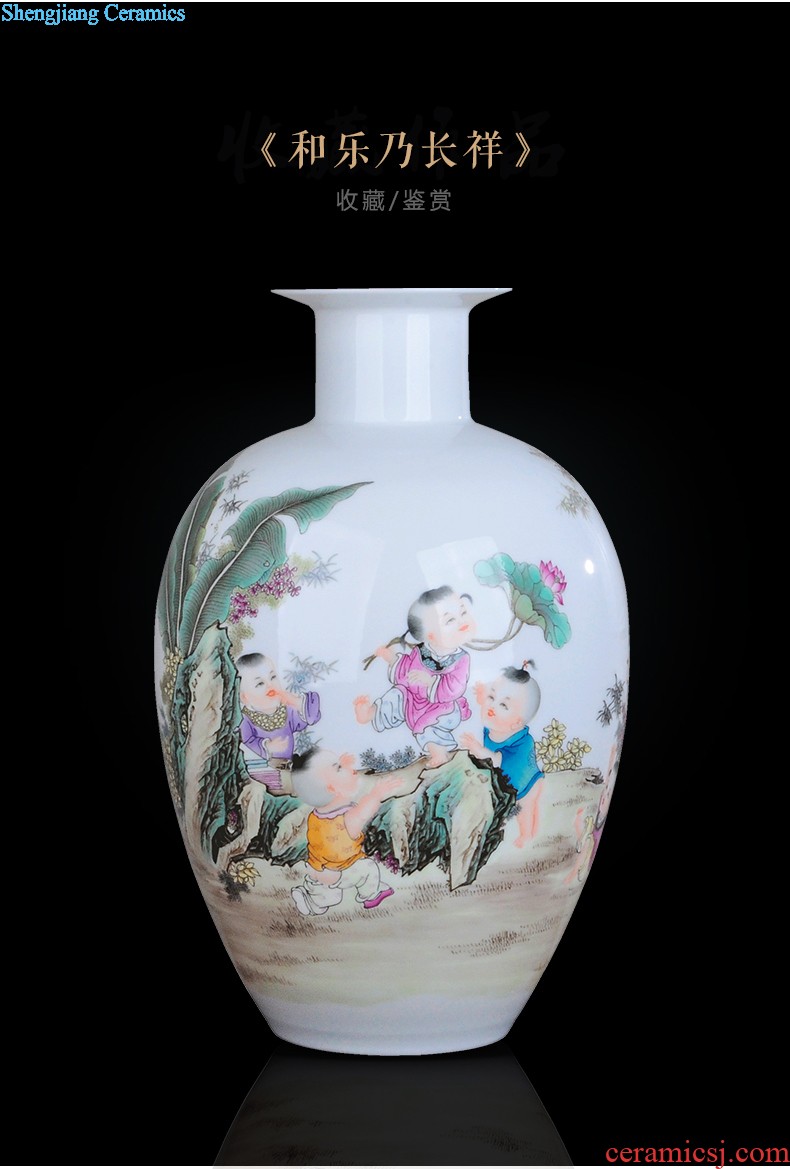 Jingdezhen ceramics famous hand-painted vases, modern fashion creative furnishing articles dry flower lucky bamboo living room The vase