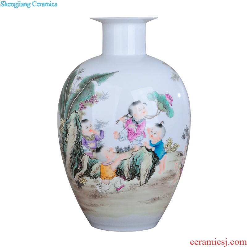 Jingdezhen ceramics famous hand-painted vases, modern fashion creative furnishing articles dry flower lucky bamboo living room The vase