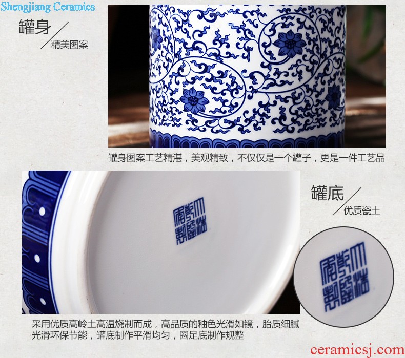 Jingdezhen ceramics youligong of blue and white porcelain vase Hand painted the vase The sitting room home handicraft furnishing articles