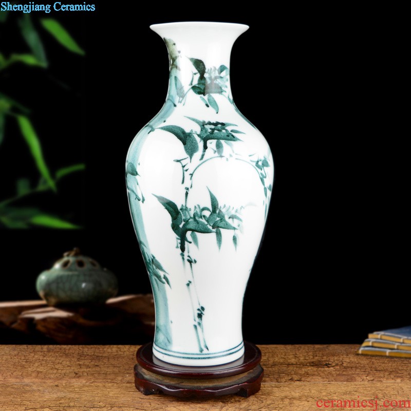 Jingdezhen ceramic contracted white rope vase Small pure and fresh and dried flowers flower arrangement sitting room place home decoration