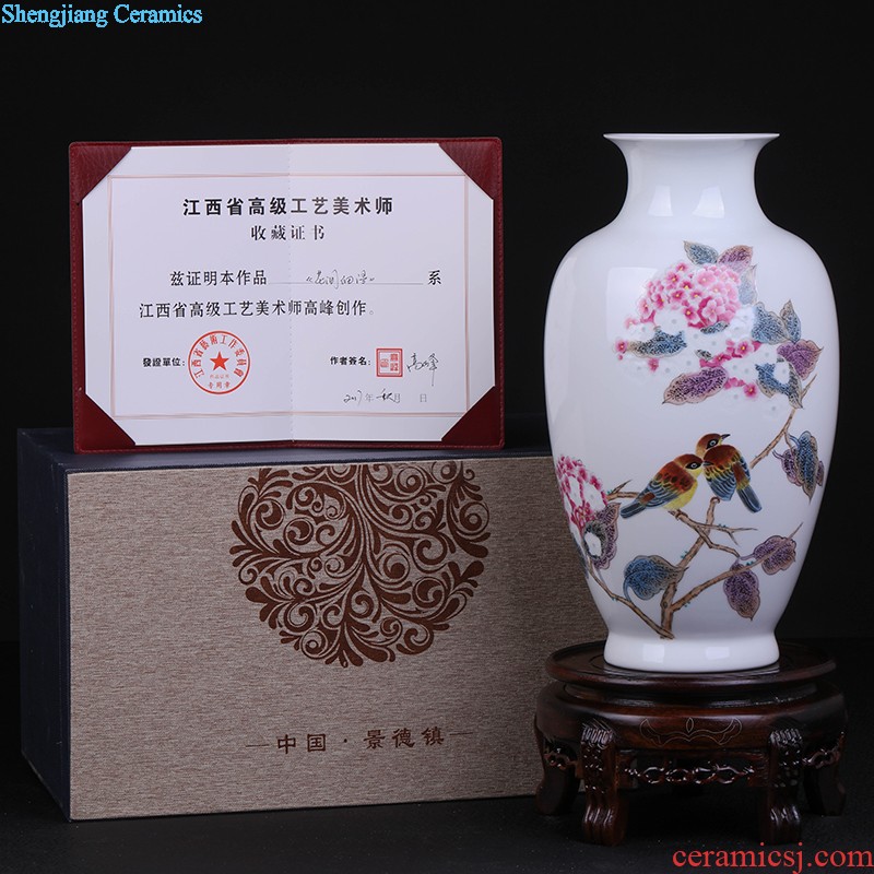 Jingdezhen ceramic furnishing articles The sitting room is master of flower arrangement vase decoration ceramics, hand-painted blue and white porcelain vase