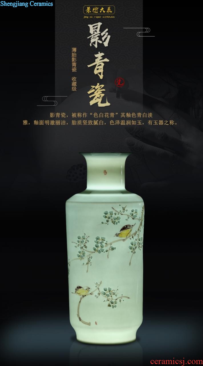 Jingdezhen ceramic vase lucky bamboo Chinese style restoring ancient ways is rich ancient frame furnishing articles furnishing articles sitting room flower arrangement home decoration