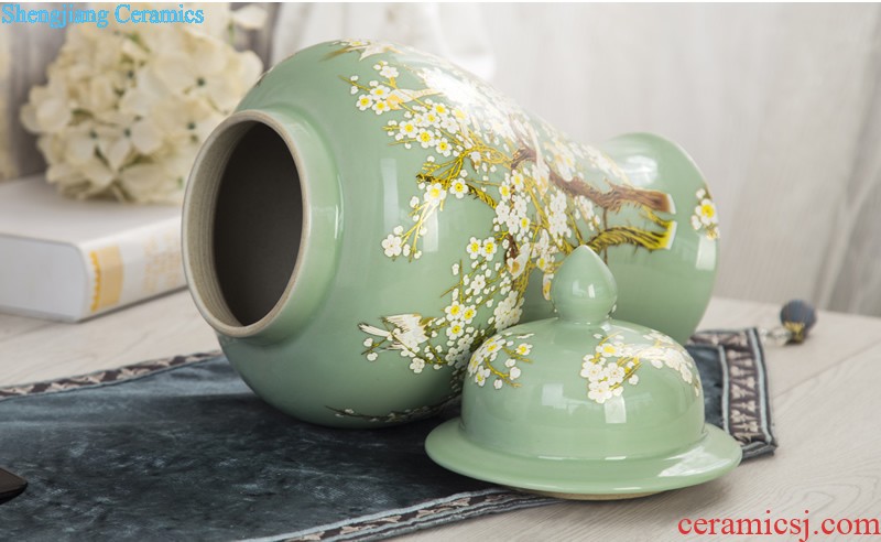 Jingdezhen ceramics hand-painted modern new Chinese vase flower arrangement sitting room home furnishing articles on your table