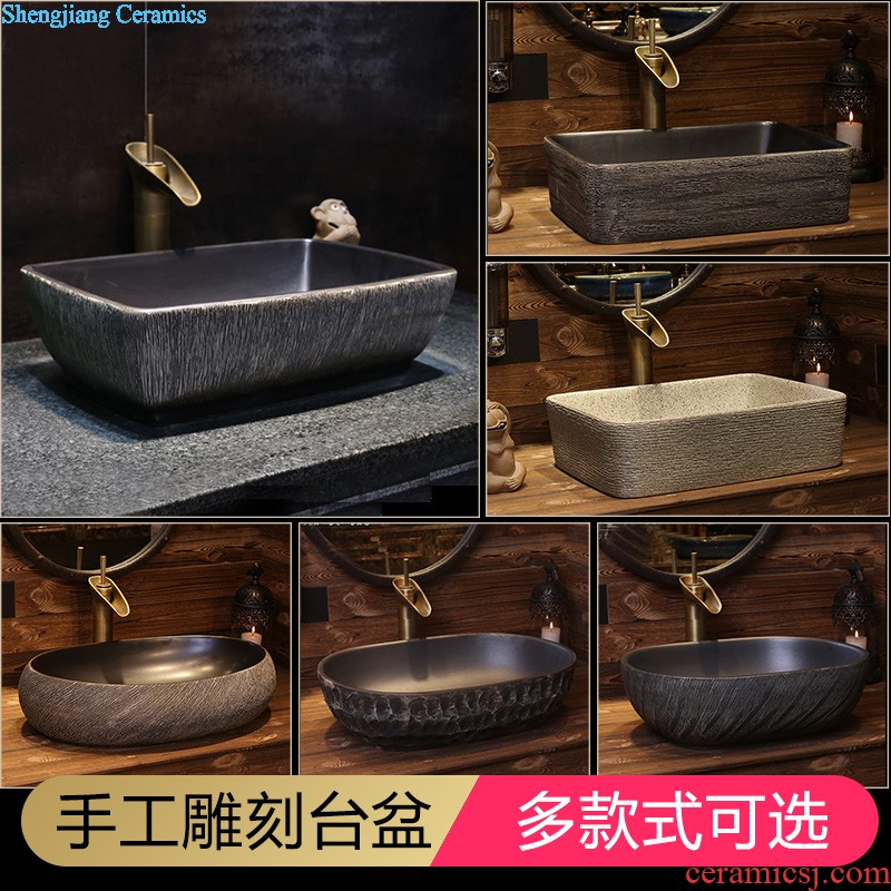 Jia depot creative stage basin sink square restoring ancient ways of Chinese style art ceramic lavatory basin basin of household