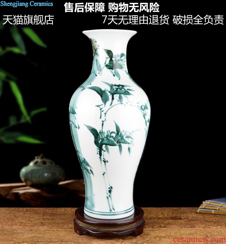 Jingdezhen ceramic contracted white rope vase Small pure and fresh and dried flowers flower arrangement sitting room place home decoration