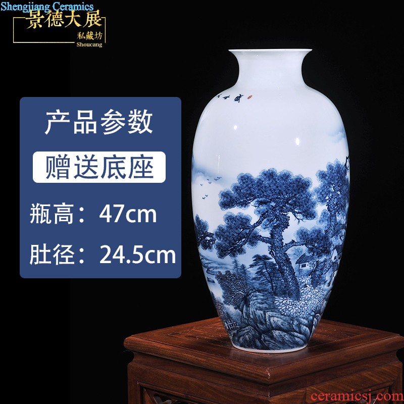 The modern home decoration ceramic floor vase hand-painted handicraft furnishing articles 70 cm wine sitting room decoration of ikea