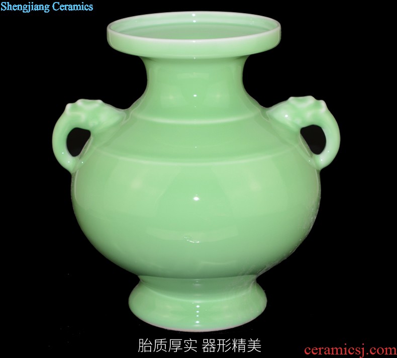 Jingdezhen ceramics hand-painted painting of flowers and pottery vases, sitting room of new Chinese style household decorations with cover pot furnishing articles