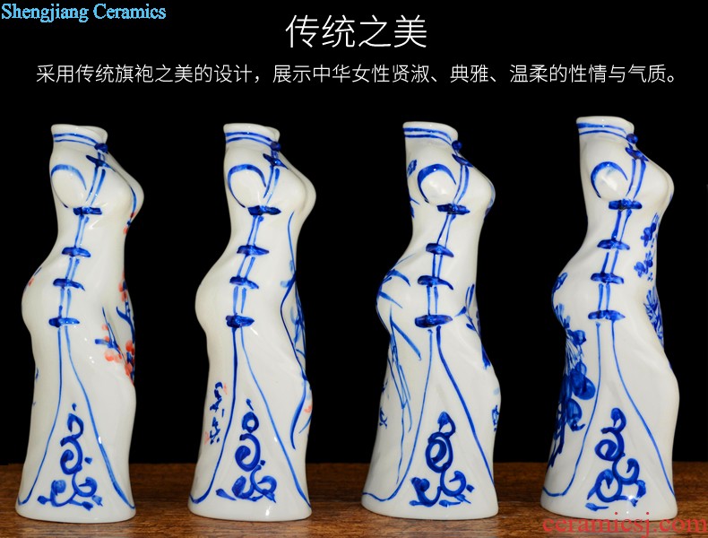 Jingdezhen ceramic vase furnishing articles archaize kiln crack glaze gossip bottles of sitting room adornment style furnishing articles ornaments