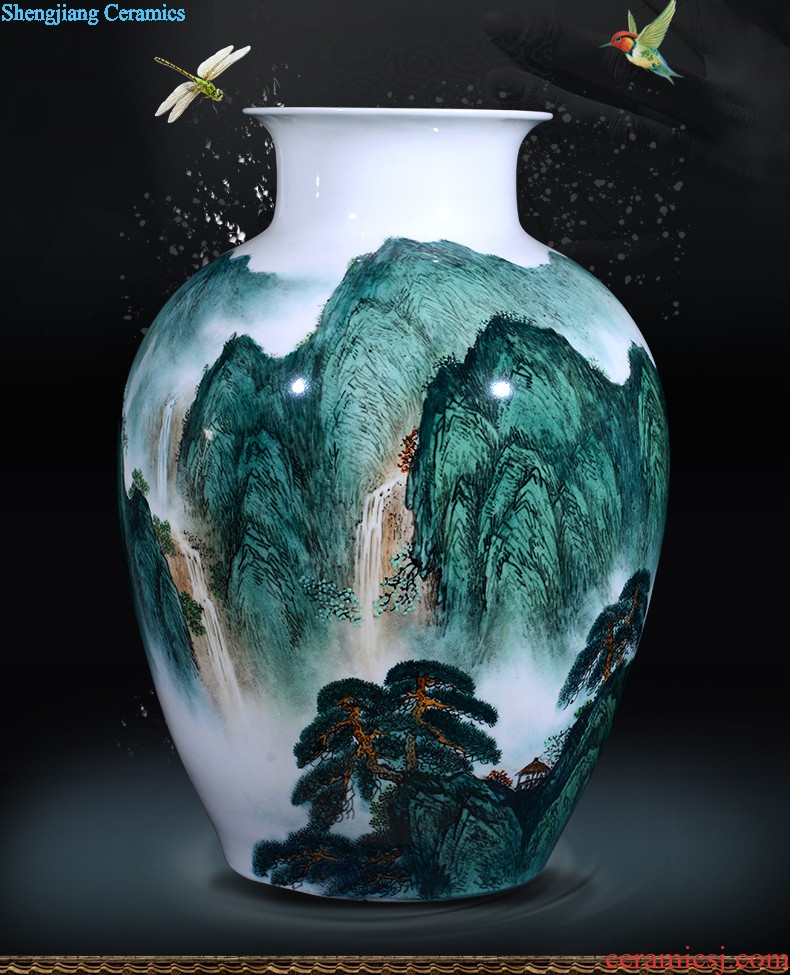 Jingdezhen ceramic thin body is hand-painted vases, furnishing articles MeiKaiWuFu home wine sitting room adornment ornament