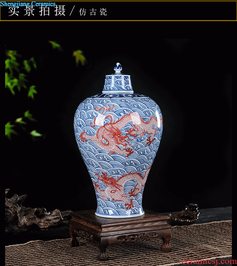 Exhibition of jingdezhen ceramics vase sitting room place luck vase household act the role ofing is tasted Chinese red ornaments