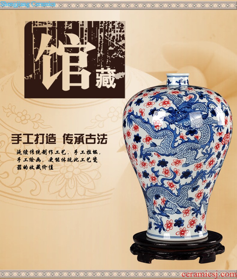 Jingdezhen ceramic manual Chinese antique blue and white porcelain vase household decorative porcelain vases furnishing articles furnishing articles arranging flowers