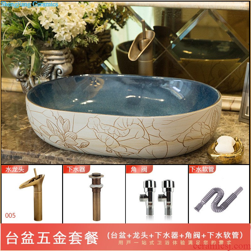 M beautiful ceramic art basin mop mop pool ChiFangYuan one-piece mop pool 42 cm diameter wire mark lines