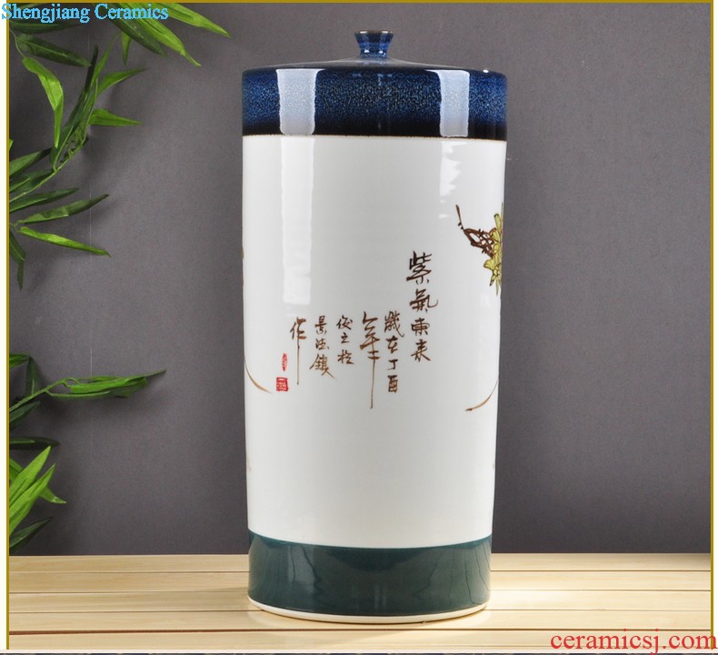 Jingdezhen hand-painted ceramic vase and exquisite porcelain sitting room place decoration contemporary and contracted rural new Chinese style bottle