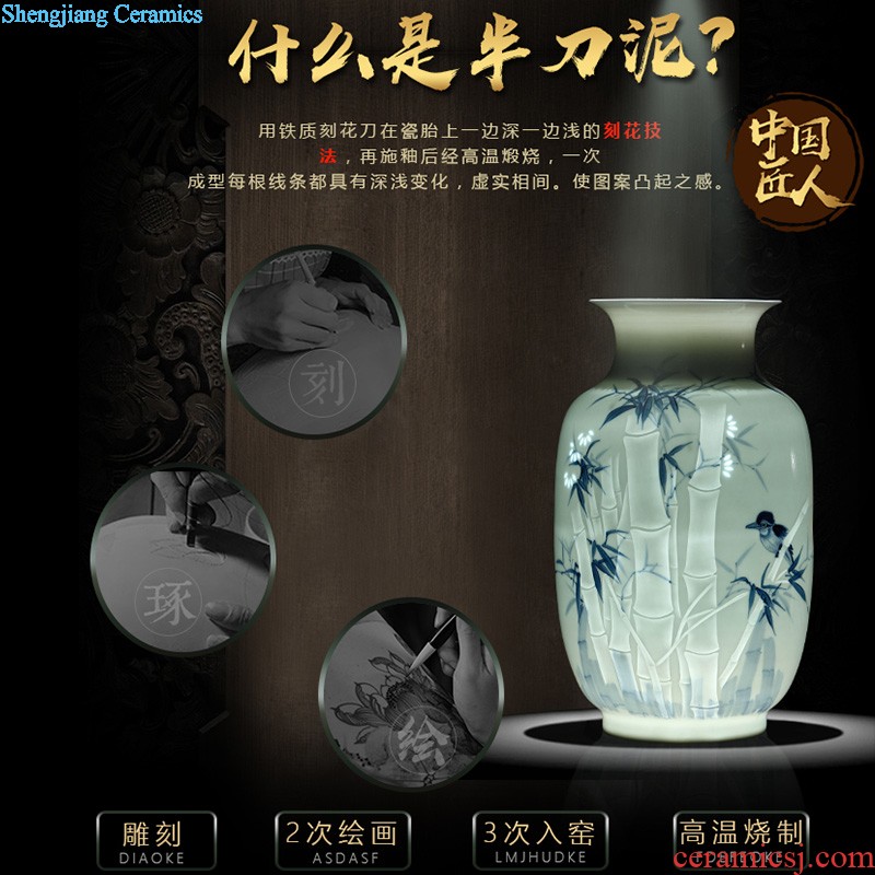 Jingdezhen famous masterpieces hand-painted ceramic vase sitting room place table, TV ark home decoration decoration