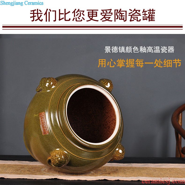 Large restoring ancient ways of jingdezhen ceramic vase famous hand-painted ground flower arranging new Chinese style household furnishing articles sitting room adornment