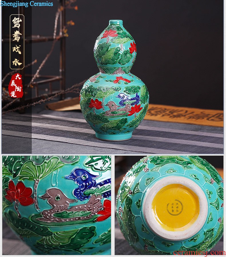 Large pu 'er tea pot by hand Green tea pu-erh tea barrel cylinder 3 kg receives jingdezhen ceramic tea set