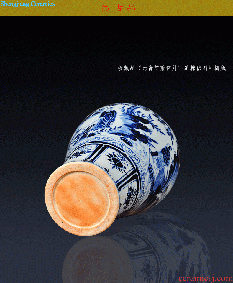 TV ark type of jingdezhen ceramics hand-painted peony vases sitting room adornment household handicraft furnishing articles restoring ancient ways