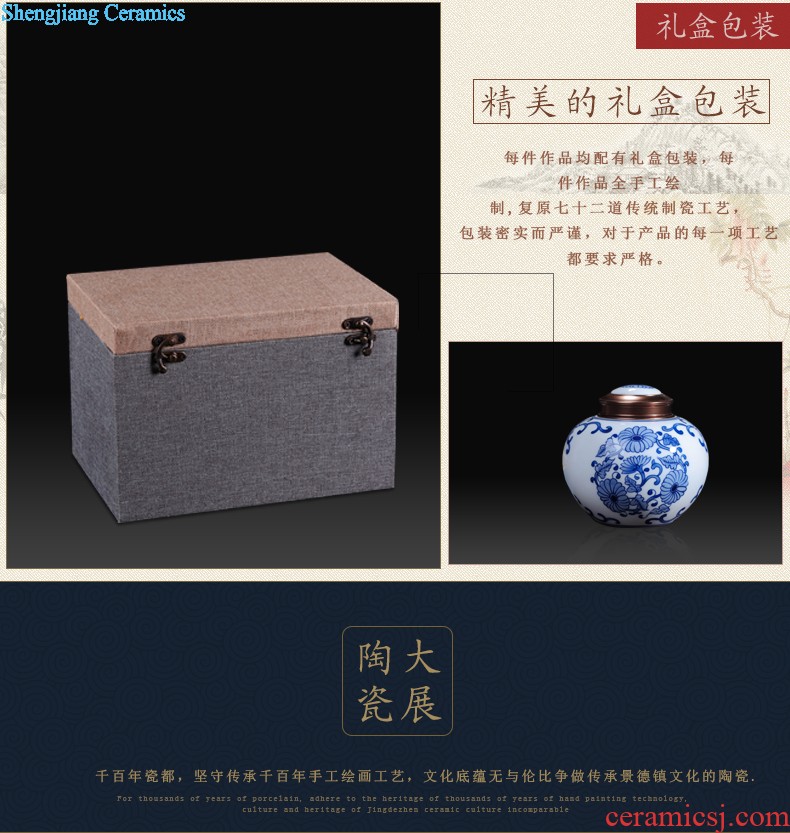 Hand-painted restoring ancient ways of jingdezhen blue and white porcelain vase gourd furnishing articles rich ancient frame antique Chinese style household ceramics handicraft