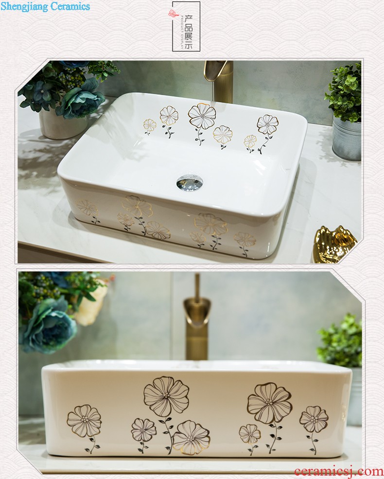 Ceramic basin stage basin sinks art circle european-style hand-painted toilet lavabo, the colour flower