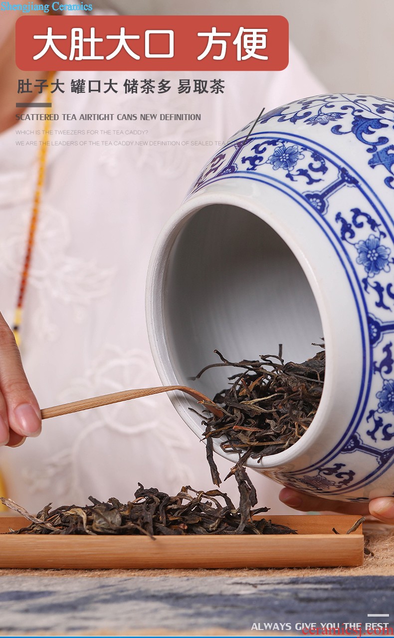 Creative caddy jingdezhen ceramics receives large pu 'er cake Tea cylinder storage POTS coarse ceramic POTS