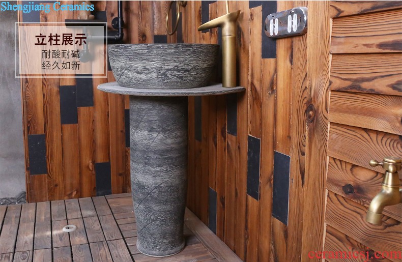 Jia depot Retro basin ceramic lavatory on outdoor column vertical toilet lavabo