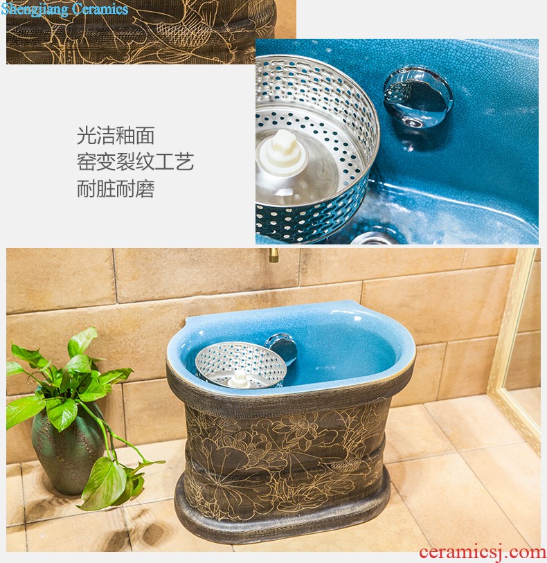 Ou basin one-piece lavabo ceramic golden column pillar floor lavatory basin hotel and trip in