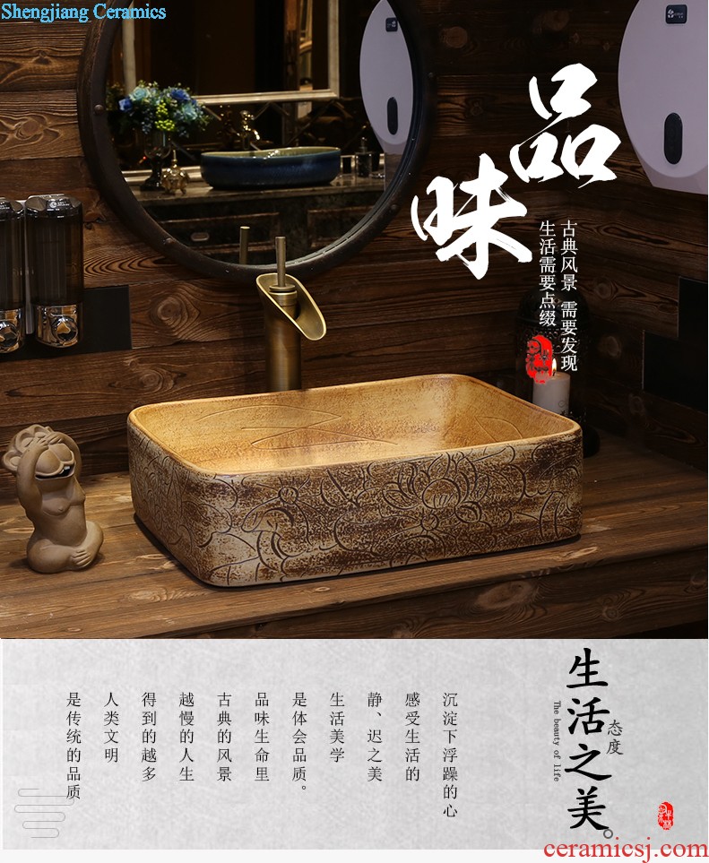 Jia depot stage basin ceramic lavabo archaize waist drum basin of Chinese style restoring ancient ways art basin of household toilet