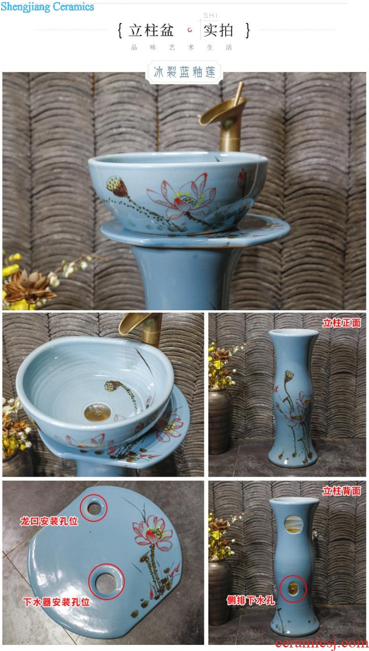 Lavatory ceramic household toilet wash face basin oval stage basin size lavabo European art