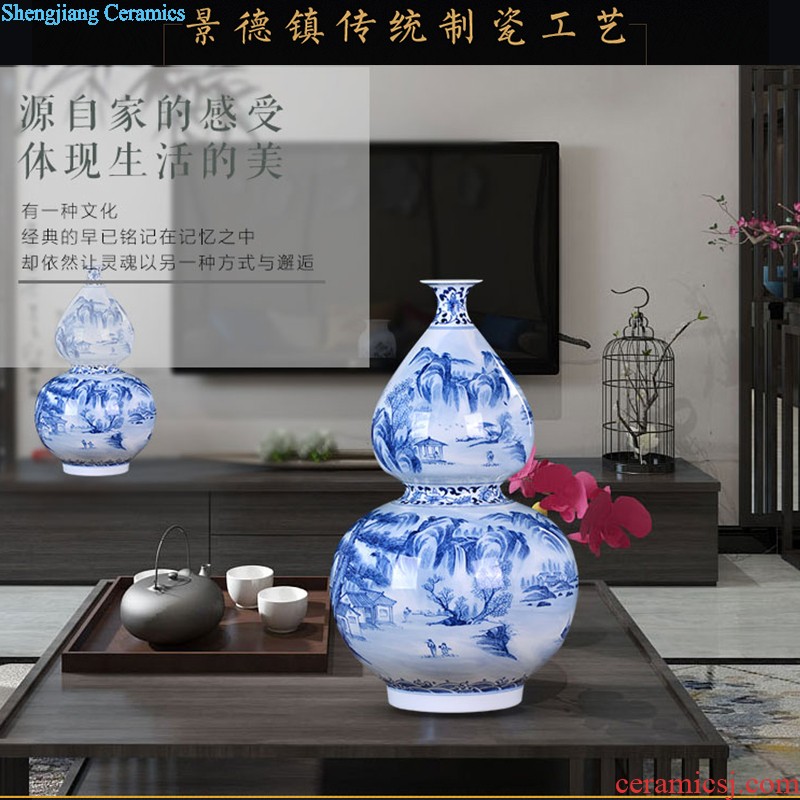 Manual creative jingdezhen ceramics wine furnishing articles bookcase sitting room adornment art vase dried flower vase