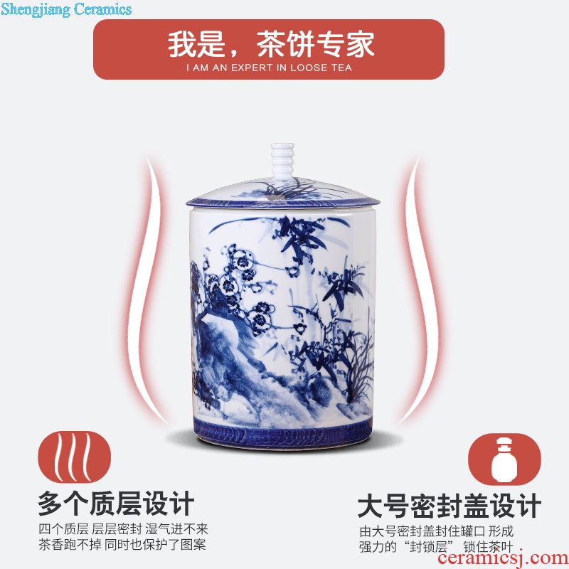 Jingdezhen tea caddy sealed tank size 1 catty installed storage POTS storage jar of pickles grain ceramic pot