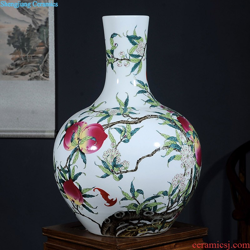 Hand-painted jingdezhen ceramic vase ikea sitting room adornment creative decoration of Chinese style restoring ancient ways the gourd bottle home furnishing articles