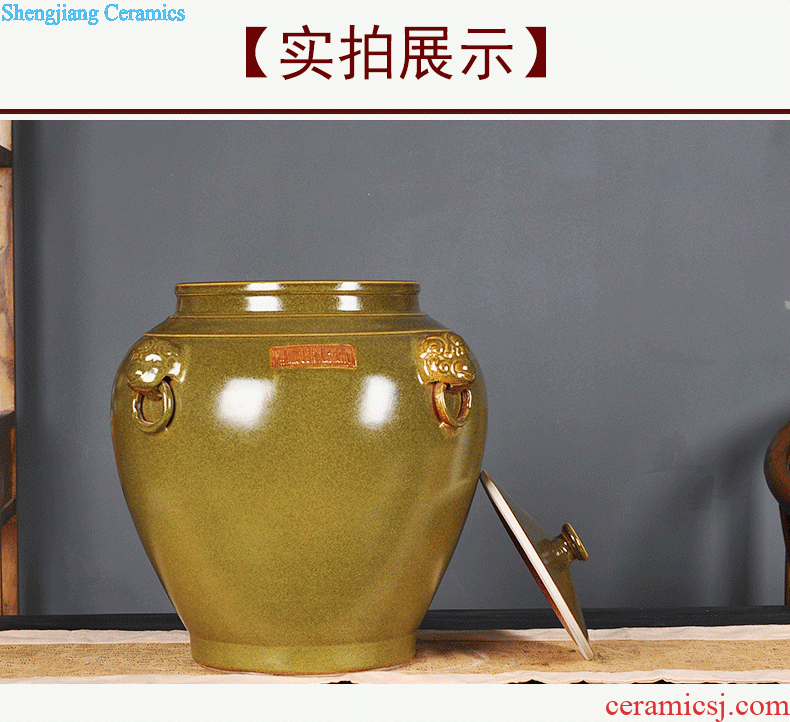 Large restoring ancient ways of jingdezhen ceramic vase famous hand-painted ground flower arranging new Chinese style household furnishing articles sitting room adornment