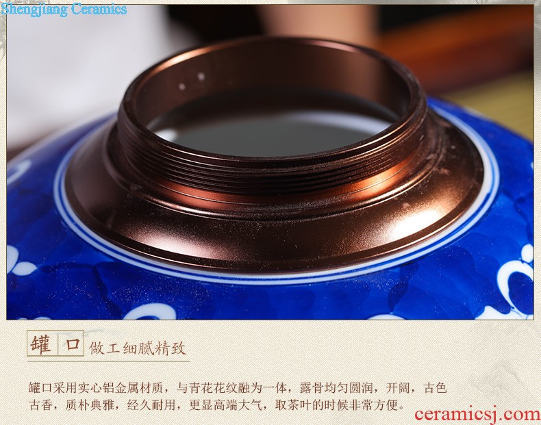 Large cake packing box pu 'er tea to wake the seventh, peulthai the caddy ceramics POTS jingdezhen porcelain seal POTS