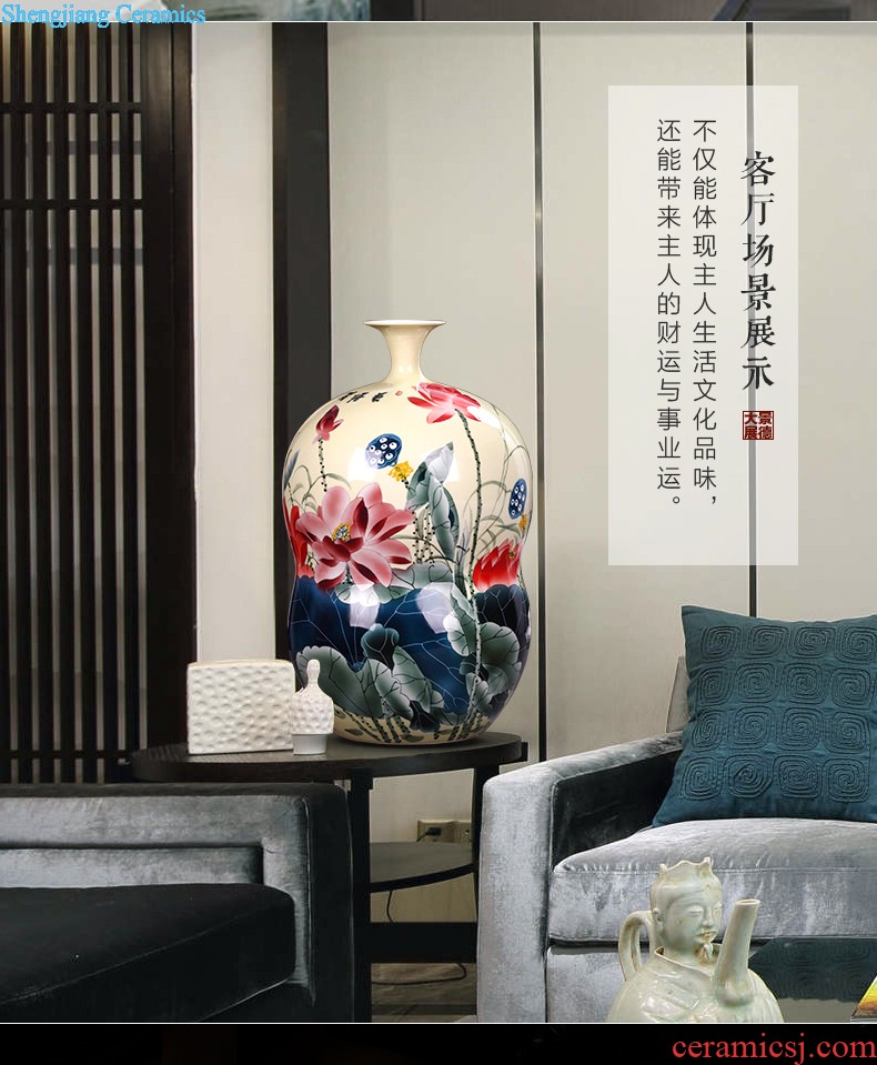 Ceramic vase furnishing articles Chinese flower arranging dried flowers home famous hand-painted jingdezhen blue and white porcelain vase ceramics