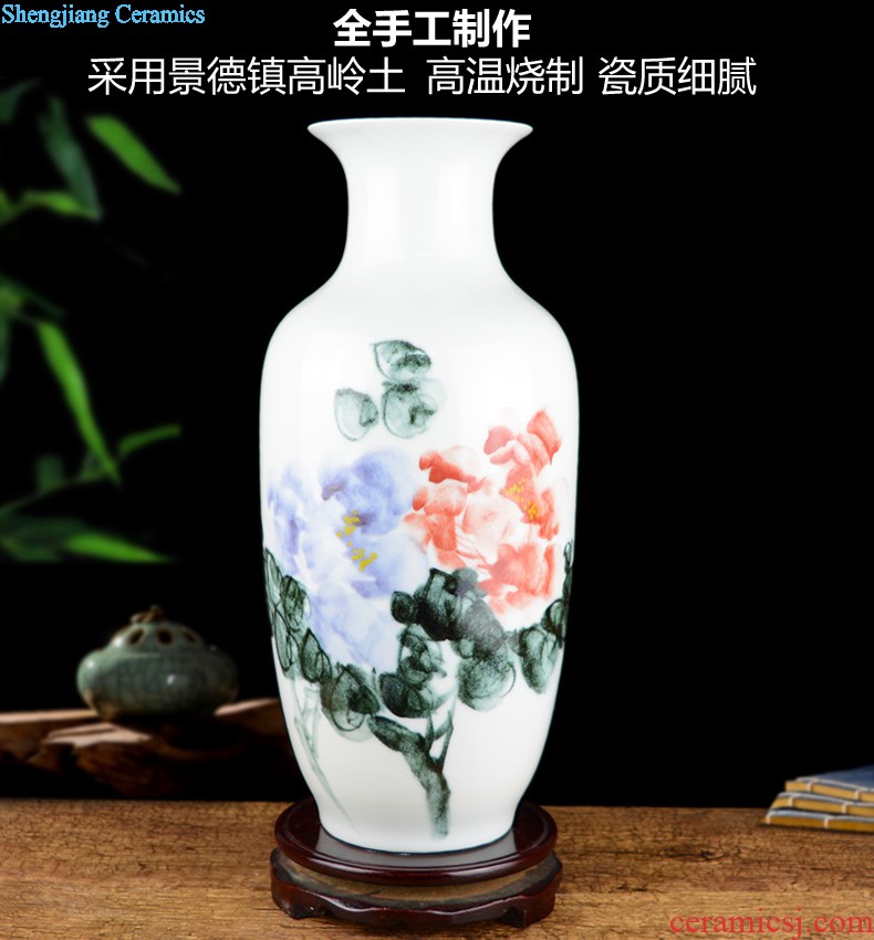 Jingdezhen ceramic contracted white rope vase Small pure and fresh and dried flowers flower arrangement sitting room place home decoration