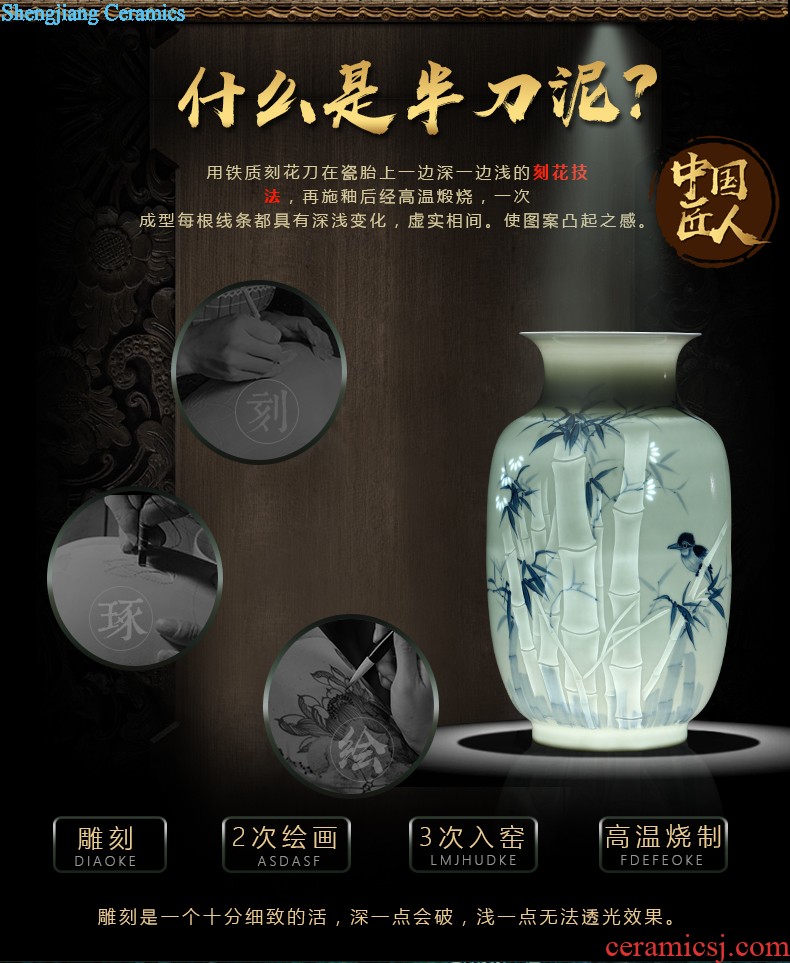 Jingdezhen famous masterpieces hand-painted ceramic vase sitting room place table, TV ark home decoration decoration