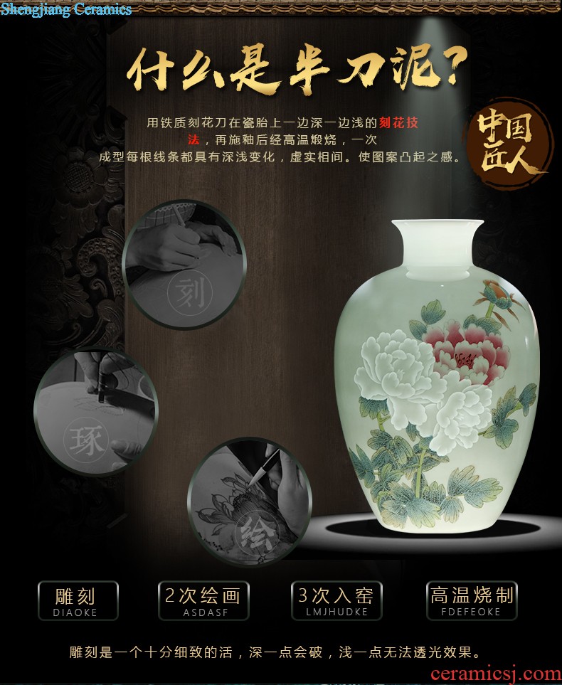 Furnishing articles jingdezhen jingdezhen ceramic vase mei bottled jewelry decoration home sitting room handicraft collection