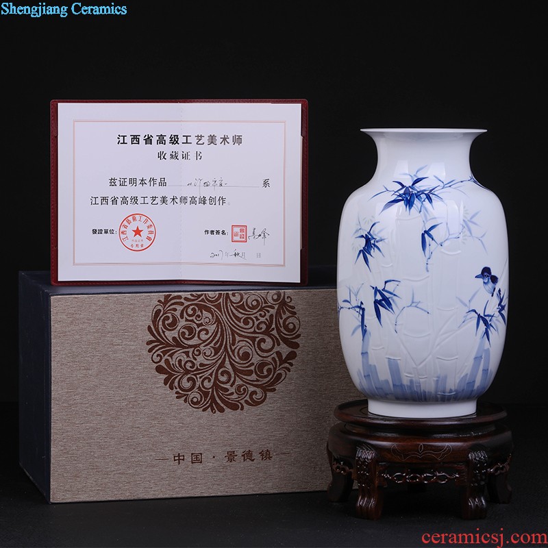 Jingdezhen famous masterpieces hand-painted ceramic vase sitting room place table, TV ark home decoration decoration