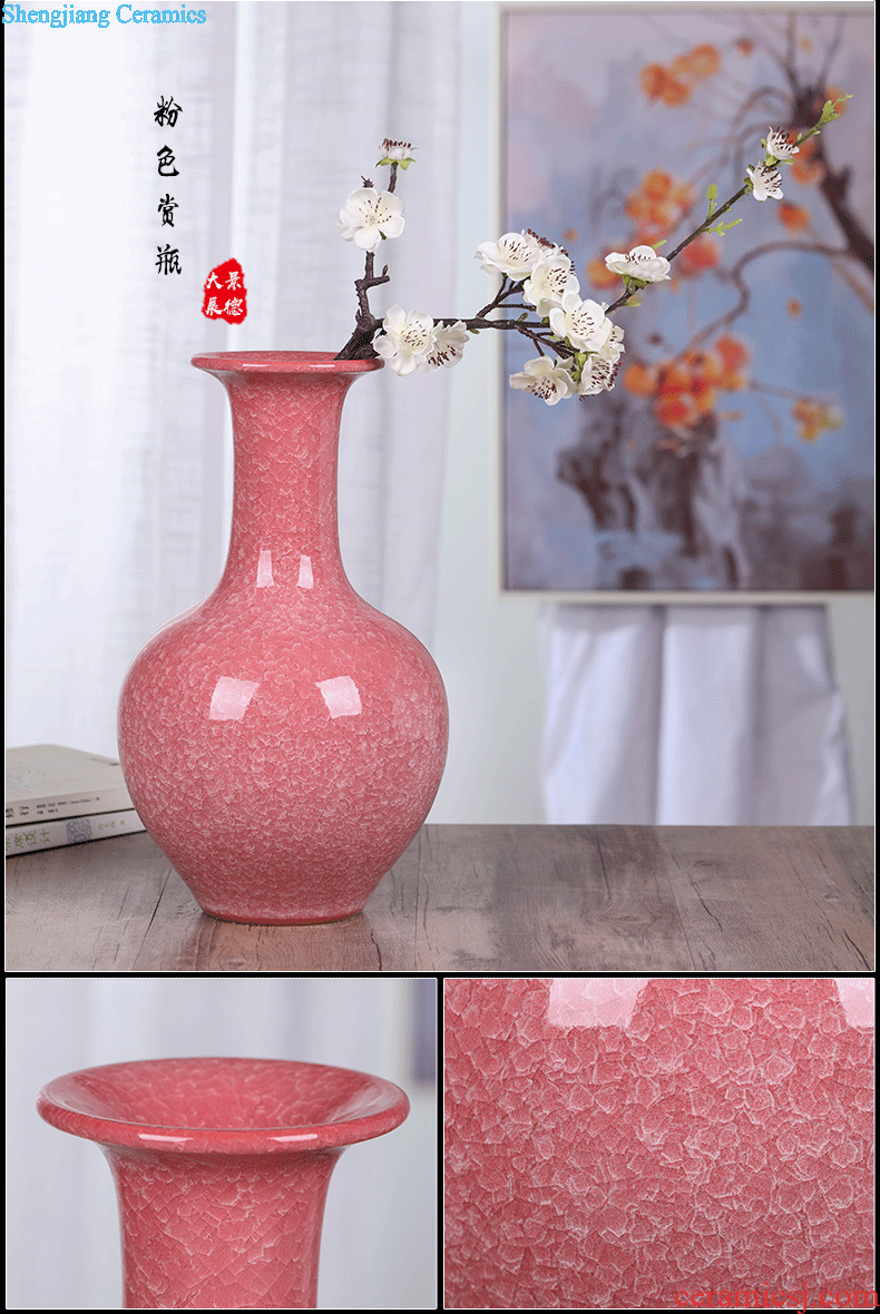 Jingdezhen ceramic vase office furnishing articles yellow sitting room TV ark household decorates porch ark crafts