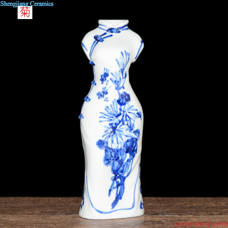 Jingdezhen ceramic vase furnishing articles archaize kiln crack glaze gossip bottles of sitting room adornment style furnishing articles ornaments