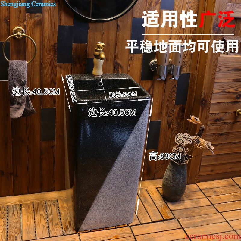 Jia depot ceramic column basin one-piece lavatory floor balcony toilet lavabo conjoined restoring ancient ways