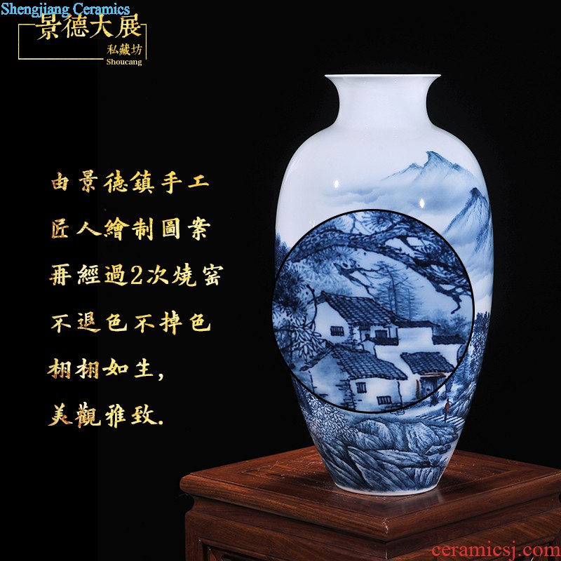 The modern home decoration ceramic floor vase hand-painted handicraft furnishing articles 70 cm wine sitting room decoration of ikea