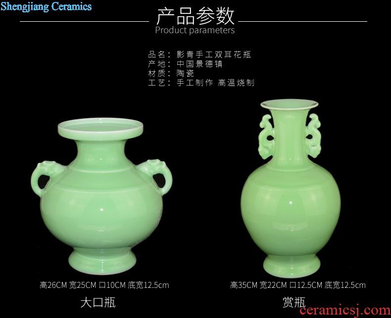 Jingdezhen ceramics hand-painted painting of flowers and pottery vases, sitting room of new Chinese style household decorations with cover pot furnishing articles